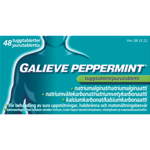 GALIEVE PEPPERMINT purutabletti 250/133,5/80 mg 48 fol