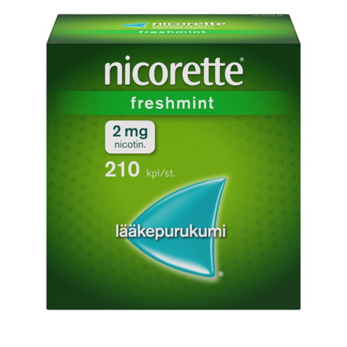 NICORETTE FRESHMINT lääkepurukumi 2 mg 210 fol