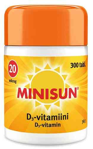 Minisun D-vitamiini 20 mikrog