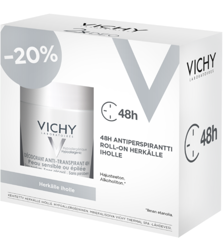 Vichy Antiperspirant roll-on 48h herkälle iholle 50 ml x 2 kpl
