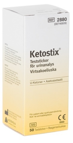 Ketostix testiliuskat virtsan ketoaineiden määrittämiseen 50 kpl
