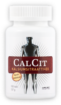 CalCit kalsiumsitraatti + D3 100 tabl.