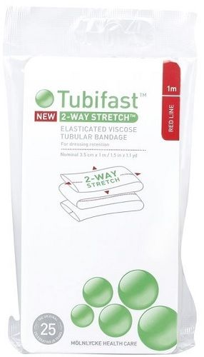 Tubifast 2-way Stretch putkisidos punainen 3,5 cm x 1 m