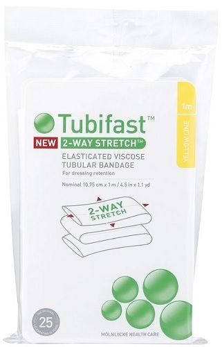Tubifast 2-way Stretch putkisidos keltainen 10,75 cm x 1 m