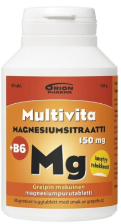 Multivita Magnesiumsitraatti greippi 150 mg 90 purutabl.