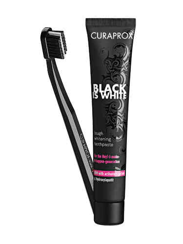 Curaprox Black Is White hammastahna 90 ml + hammasharja