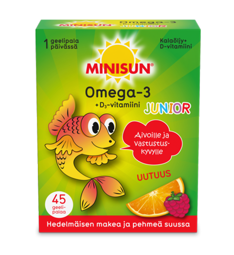 Minisun Omega-3 Junior hedelmä 45 kpl