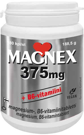 Magnex 375 mg magnesium ja B-vit. 180 tabl.