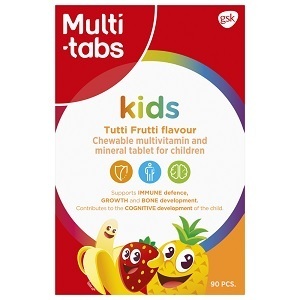 Multi-tabs Kids Tutti Frutti Monivitamiini 90 purutabl.
