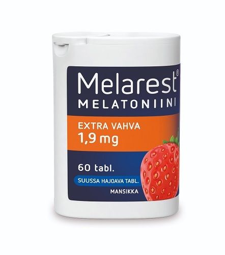 Melarest Extra Vahva mansikka 1,9 mg 60 purutabl.