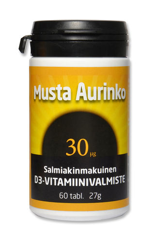Musta Aurinko D3-vitamiini 30 mikrog. 60 tabl.