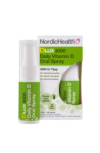 Nordic Health DLux 3000 D3-vitamiinisuihke 75 µg 15 ml