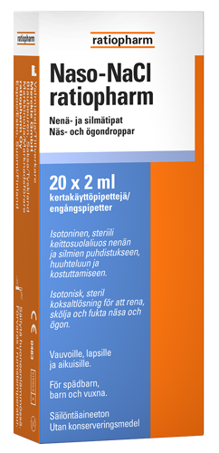 Naso NaCl Ratiopharm nenä-/silmätipat 20 x 2 ml