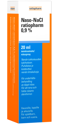 Naso NaCl 0,9 % nenäsumute ratiopharm 20 ml