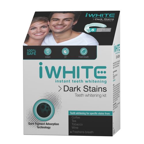iWhite Instant Dark Stains hampaiden valkaisupaketti 6 x 0,8 g