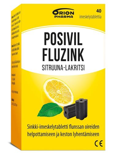 Posivil FluZink sitruuna-lakritsi 40 imeskelytabl.