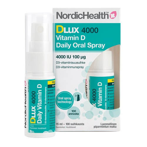 Nordic Health Dlux 4000 D3-vitamiinisuusuihke 100 µg 15 ml