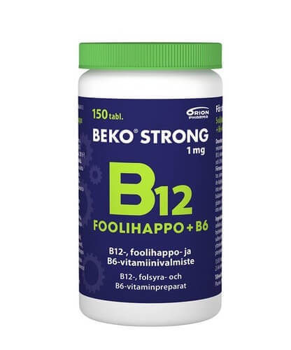Beko Strong B12 + Foolihappo + B6 nieltävä tabl. 150 kpl