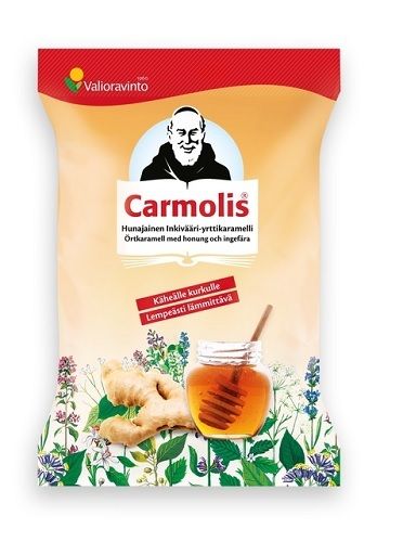 Carmolis Inkivääri-hunaja Kurkkukaramelli 75 g