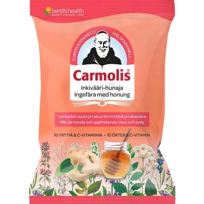 Carmolis Inkivääri-hunaja kurkkukaramelli 75 g