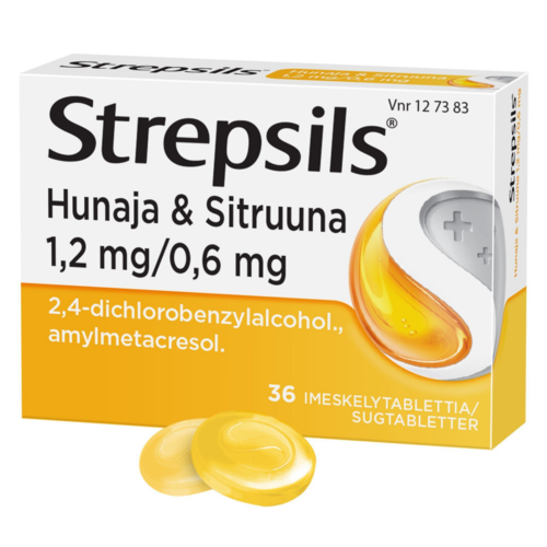 STREPSILS HUNAJA & SITRUUNA imeskelytabletti 1,2/0,6 mg 36 fol
