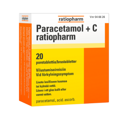 PARACETAMOL+C RATIOPHARM poretabletti 500/200 mg 20 kpl