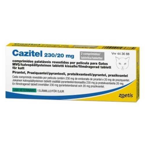 Cazitel tabletti, kalvopäällysteinen 230 mg / 20 mg 2 fol