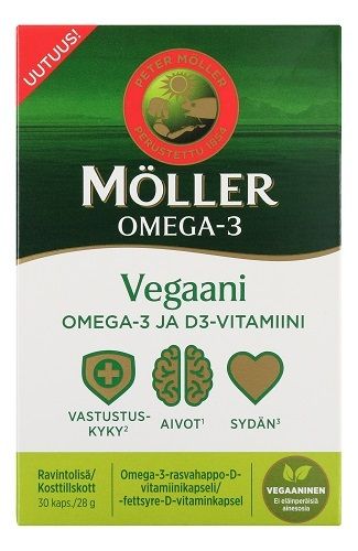 Möller Vegaani Omega-3 ja D-vitamiini kapseli 30 kpl