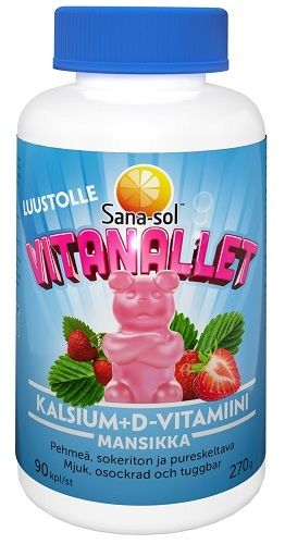 Sana-sol Vitanallet Kalsium +D-vitamiini 90 kpl