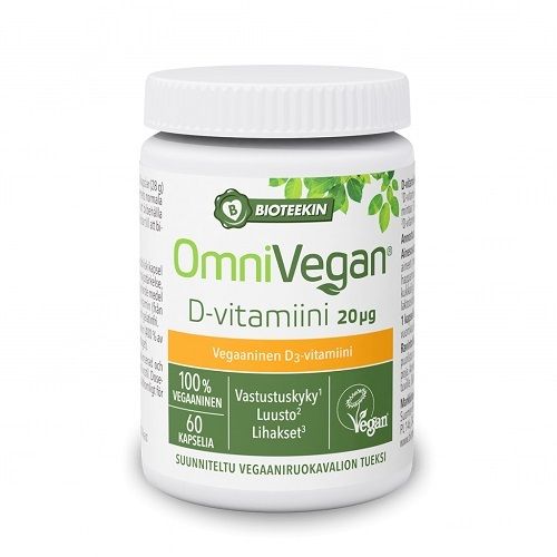OmniVegan D-vitamiini 20 mikrog 60 kaps.
