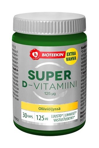 Bioteekin Super D-vitamiini 125 mikrog. 30 kaps.