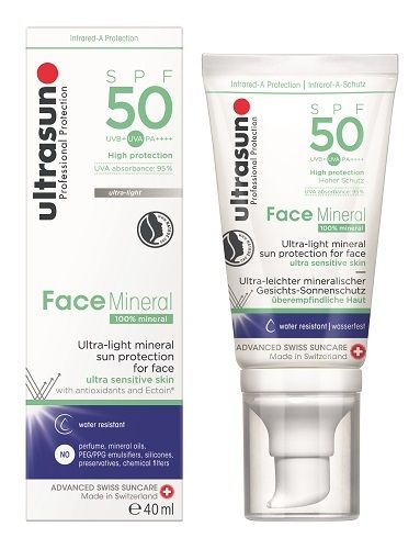 Ultrasun Face Mineral SPF50 hypersensitive aurinkosuojavoide kasvoille 40 ml