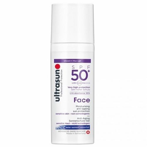 Ultrasun Face SPF50+ kosteuttava aurinkosuojavoide herkälle iholle 50 ml