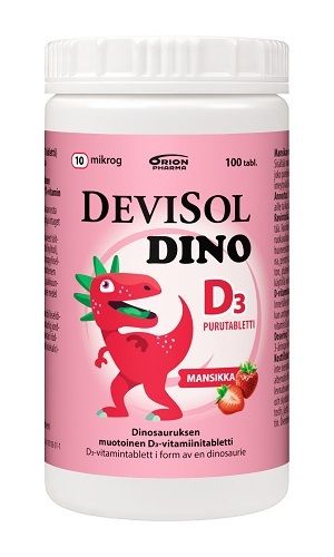 Devisol Dino Mansikka 10 mikrog
