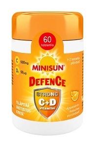 Minisun Defence C+D vit Strong tabletti 60 kpl