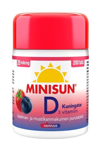 Minisun D-vitamiini Kuningatar 20 mikrog 200 tabl