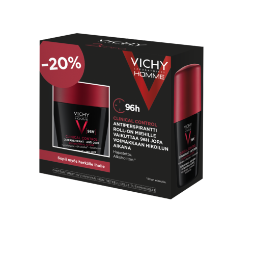Vichy Clinical Control 96h Roll-on antiperspirantti miehille 50ml x 2 kpl