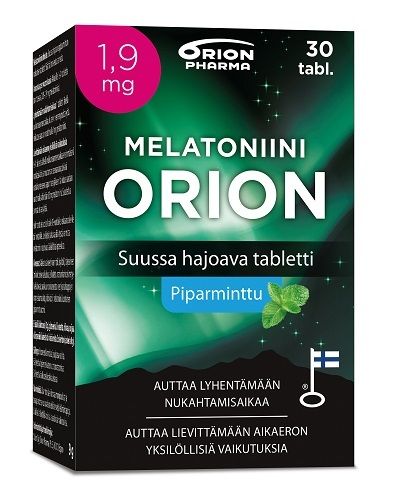 Melatoniini Orion 1,9 mg Piparminttu suussa hajoava