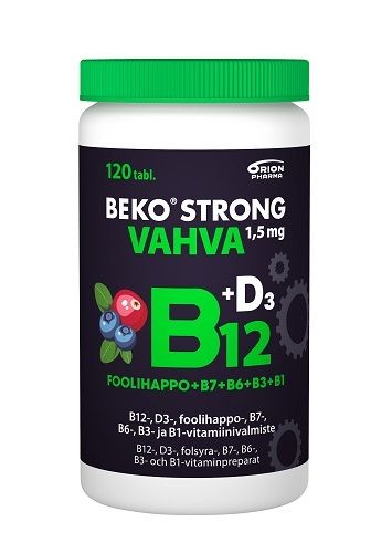 Beko Strong B12 VAHVA 1,5 mg mustikka-karpalo 120 purutabl.